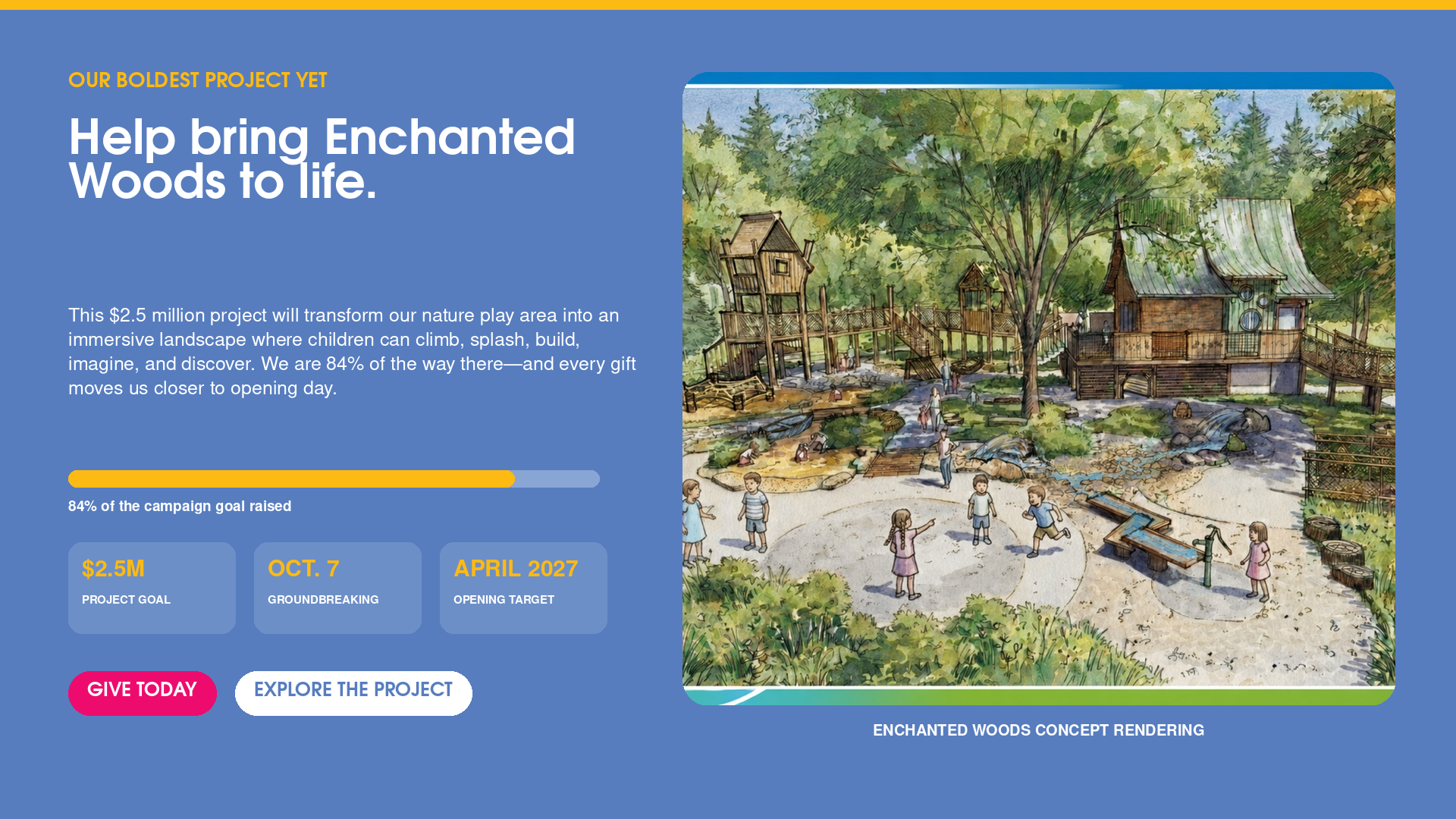 Nature Discovery Center homepage design section 3